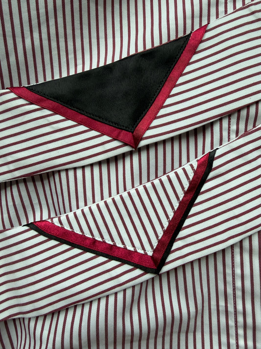 Maroon Stripe w/ Black Velvet Filled V & Black/Maroon V Collars - Size 38 - SALE