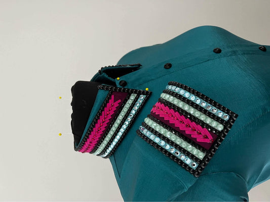 Kevin Garcia Originals Deep Teal & Light Blue with Pink - Size 6/8