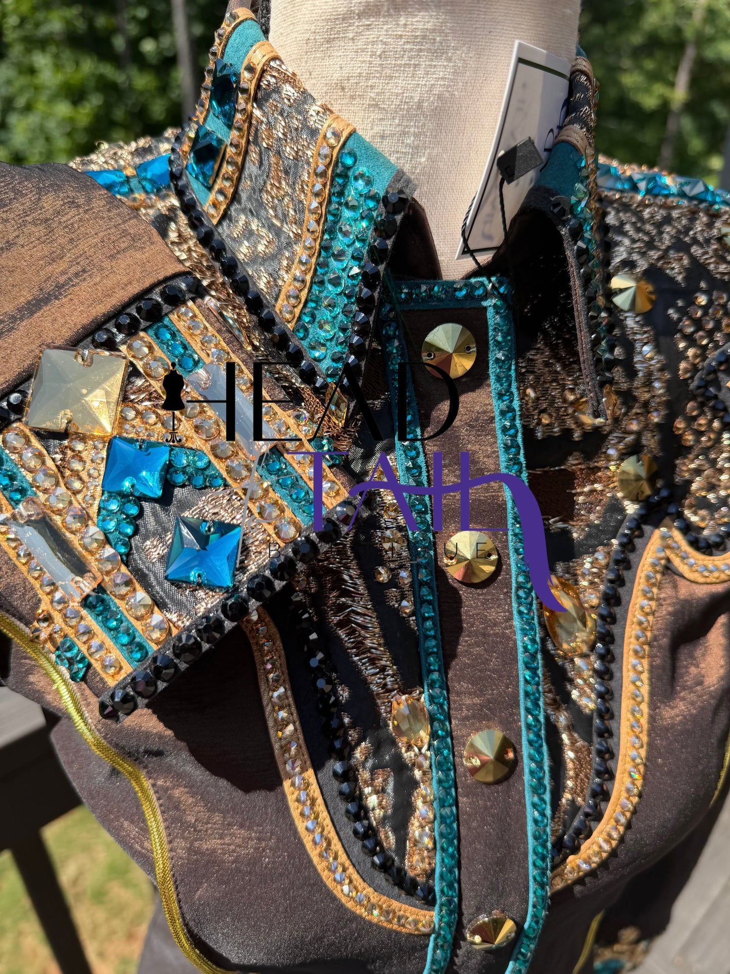 Royali Designed Chocolate, Gold & Teal Day Shirt - XSmall/Small