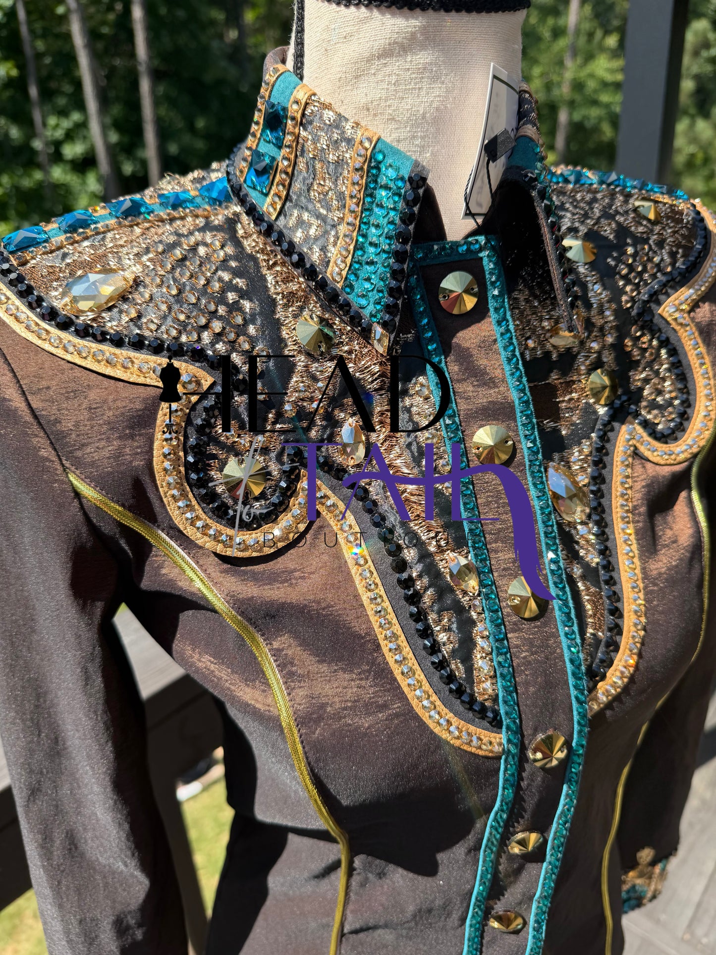 Royali Designed Chocolate, Gold & Teal Day Shirt - XSmall/Small