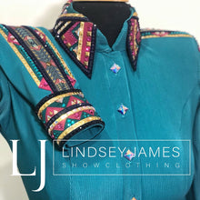Load image into Gallery viewer, Lindsey James Show Clothing Turquoise &amp; Purple Day - X-Small
