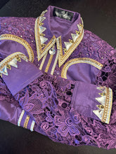 Load image into Gallery viewer, Kara Langeland Show Clothing Purple Western Retro Day Shirt - Small/Medium
