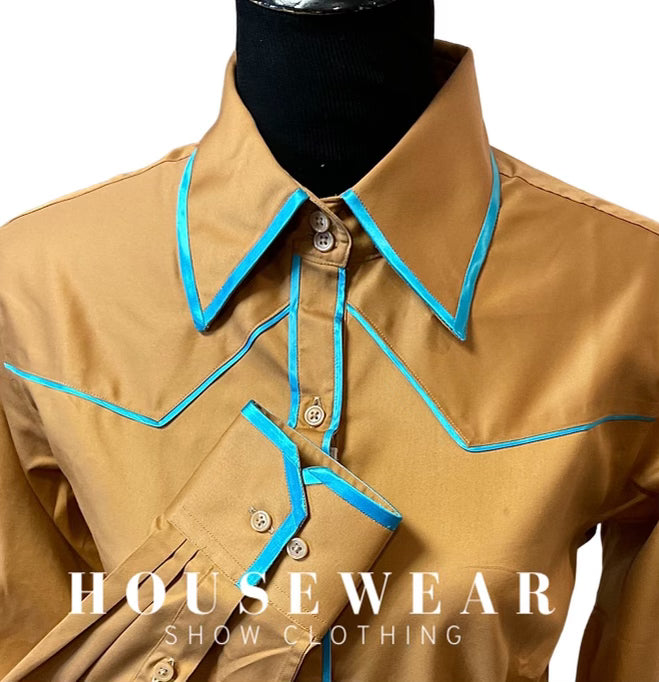 HouseWear Tailored Collection Tan & Turquoise- X-Large