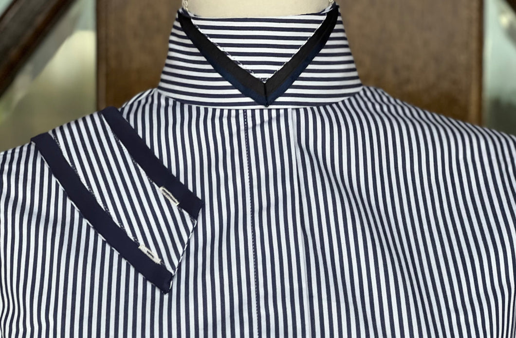 White & Navy Stripe