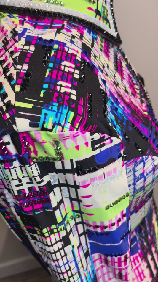 Jolene's Designs Abstract Pink-Green-Blue Day Shirt - Medium