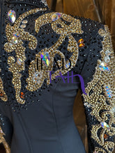 Load image into Gallery viewer, KLS Designs Black &amp; Gold Horsemanship Shirt - XS/Small - FINAL SALE
