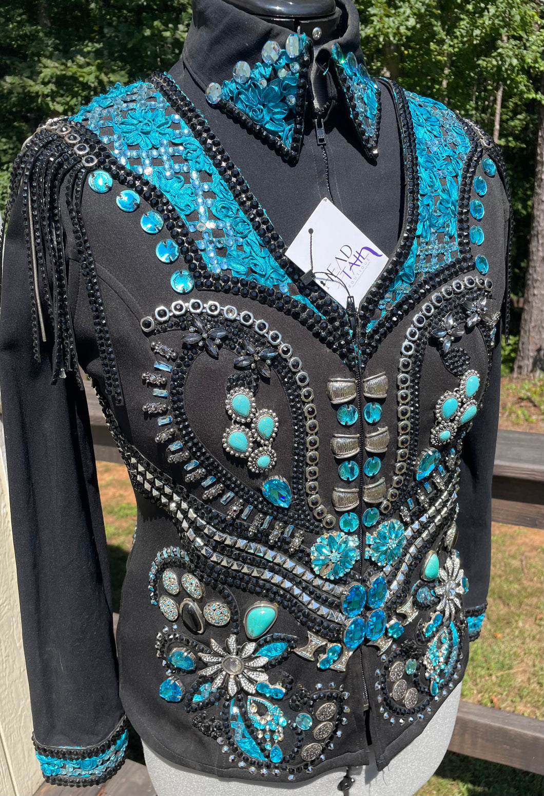 DDesigns Teal and Turquoise & Silver Size 10 Vest Set - FINAL SALE