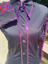 Load image into Gallery viewer, Jolene’s Designs Pink &amp; Purple Sheer Sleeve Day Shirt - Small - FINAL SALE
