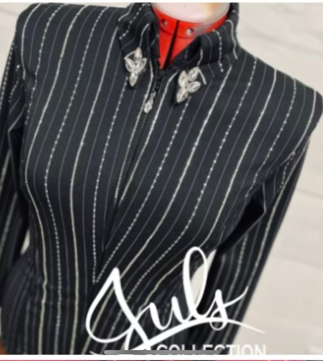 Juls Collection Black & Silver Stripe Showmanship Jacket