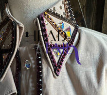 Load image into Gallery viewer, Southern Designs by Shannon Nude &amp; Purple Day Shirt - Small - FINAL SALE
