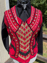 Load image into Gallery viewer, Jeans Custom Show Fashions Red &amp; Gold Vest - X-Large - FINAL SALE
