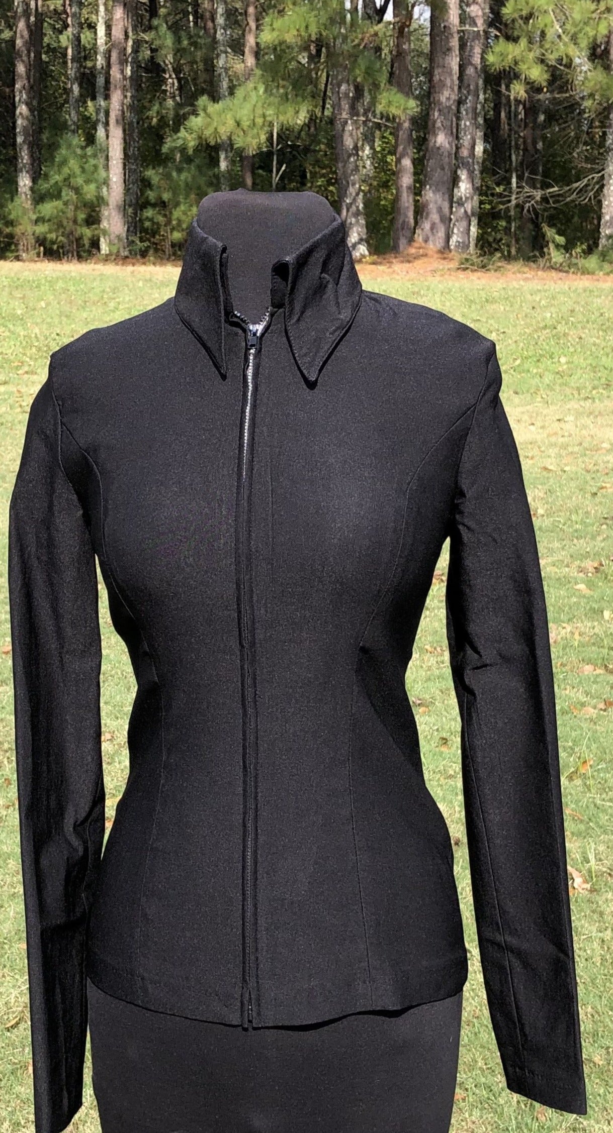 Black Stretch Zip Up - FINAL SALE