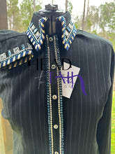 Load image into Gallery viewer, Kevin Garcia Originals Black with Blue Pinstripe Day Shirt - Size 16
